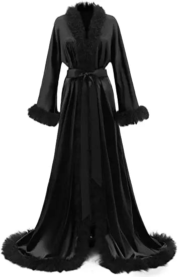 Lola Lovely Feather and Silk Dressing Robe bb Curated by z.j. simmons