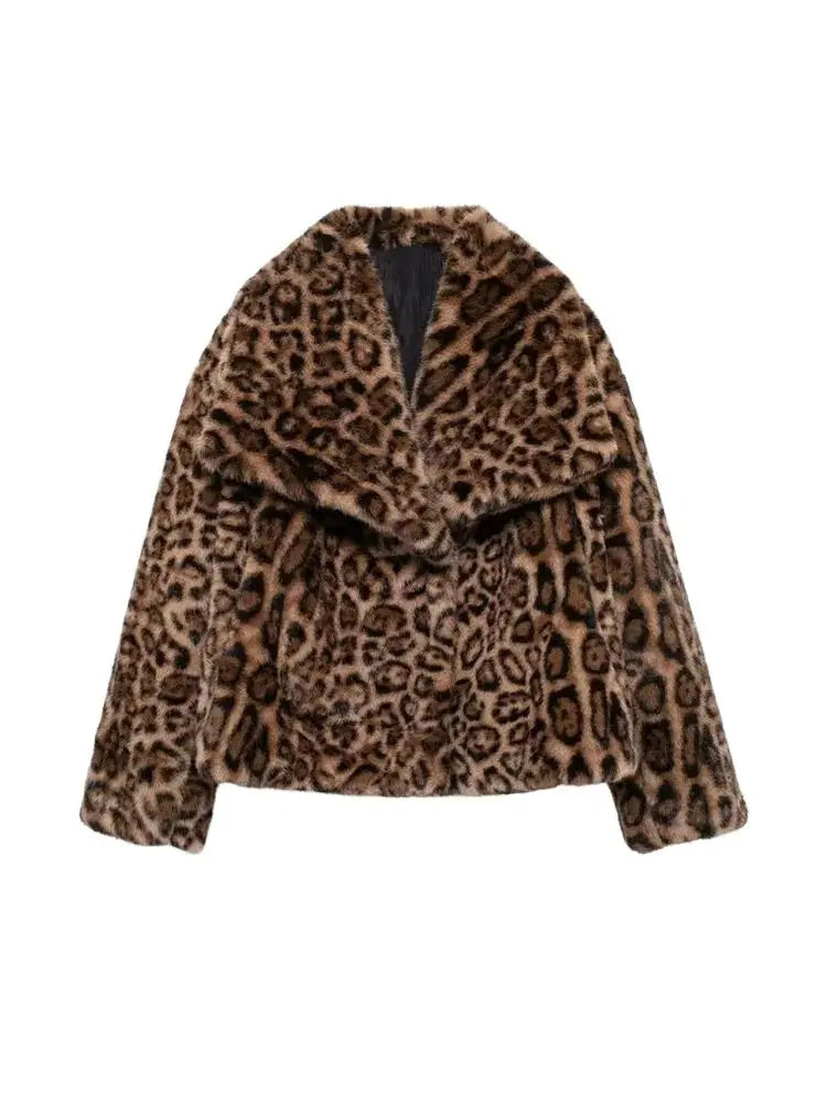 Suzy Sleeze Faux Fur Leopard Jacket brown curated by z.j. simmons