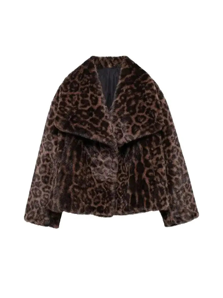 Suzy Sleeze Faux Fur Leopard Jacket dark brown curated by z.j. simmons